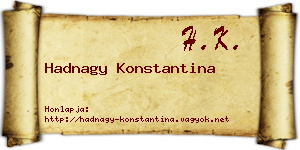Hadnagy Konstantina névjegykártya